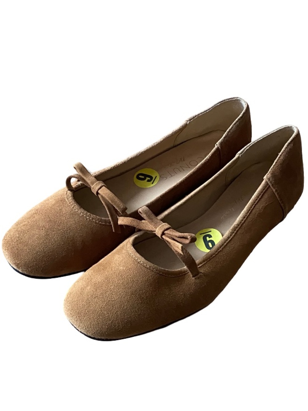 Coconuts by Matisse tan suede Missy bow front Mary Jane ballet flats size 9